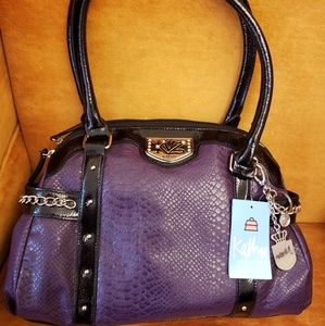 Kathy Van ZeelandPurple Faux Leather Purse Handbag